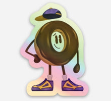 Load image into Gallery viewer, Holographic JoJo The Chocolate Donut Stickers (10 per order)
